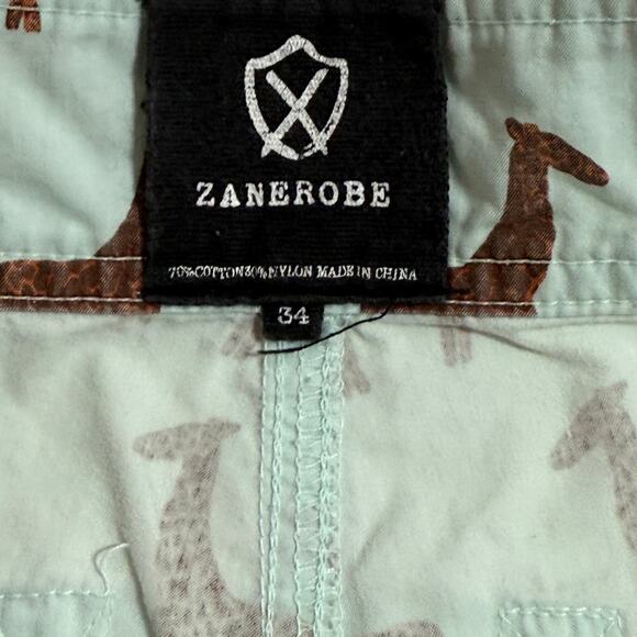 Zanerobe Camel Print Cotton Drawstring Board Shorts Size 34 - Picture 3 of 6